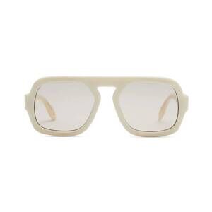 NEW ELISA JOHNSON women's jane aviator sunglasses in ivory white